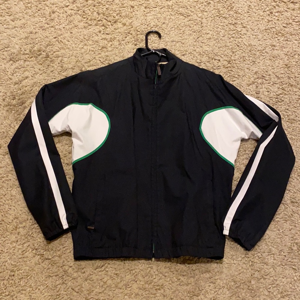 Burberry Golf Men’s Windbreaker Golf Jacket Black, White & Green Medium
